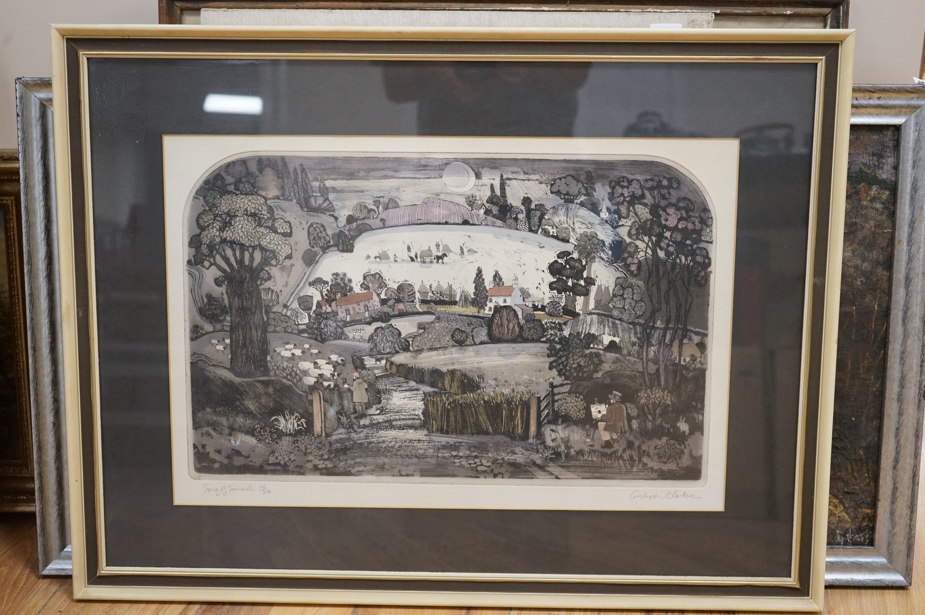 Graham Clarke (b.1941), 'Song of Samuel', signed in pencil, limited edition 116/250, etching with aquatint, 37 x 56cm